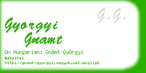 gyorgyi gnamt business card